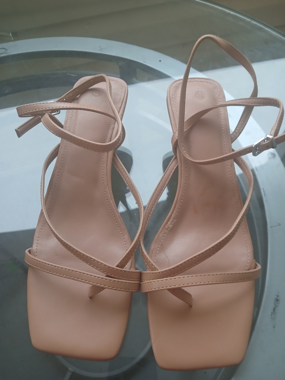 & Other Stories Beige Strappy Square-Toe Sandals